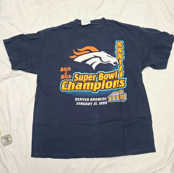 Vintage Logo Athletics Denver Broncos Super Bowl Champions T-Shirt, Size Large - Picture 8 of 8